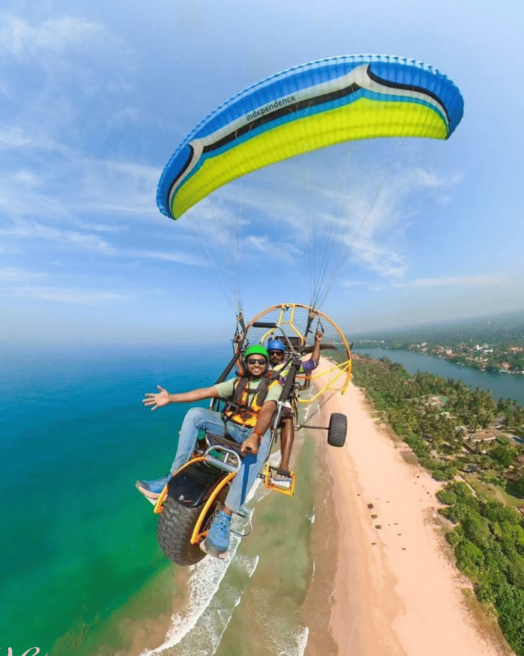 image of paramotoring in bentota beach
